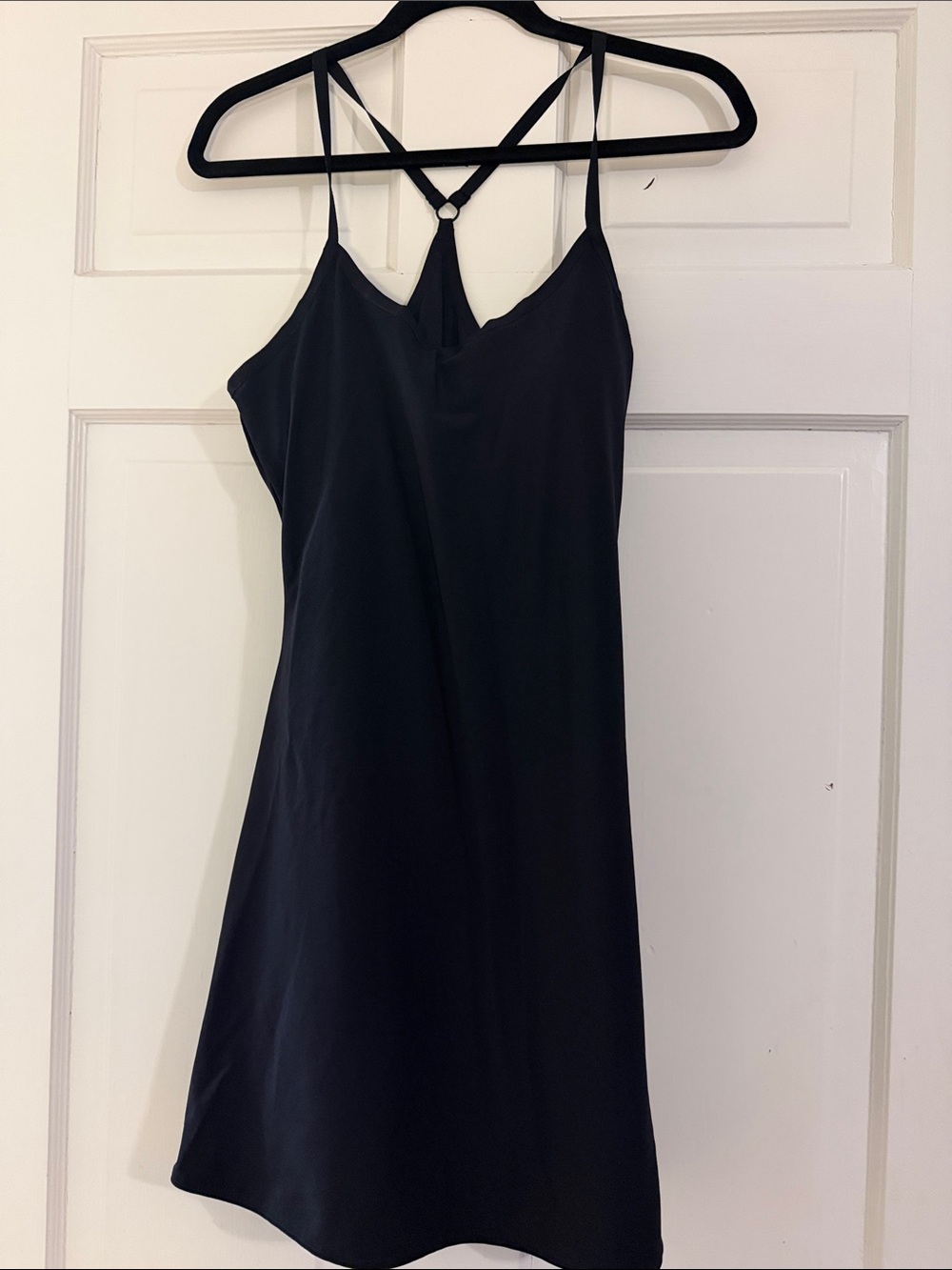 Outdoor Voices Black Strappy Mini Slip Dress